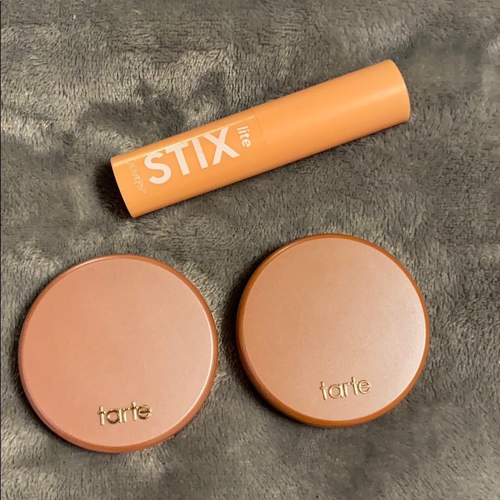 Two tarte blushes and colourpop highlight